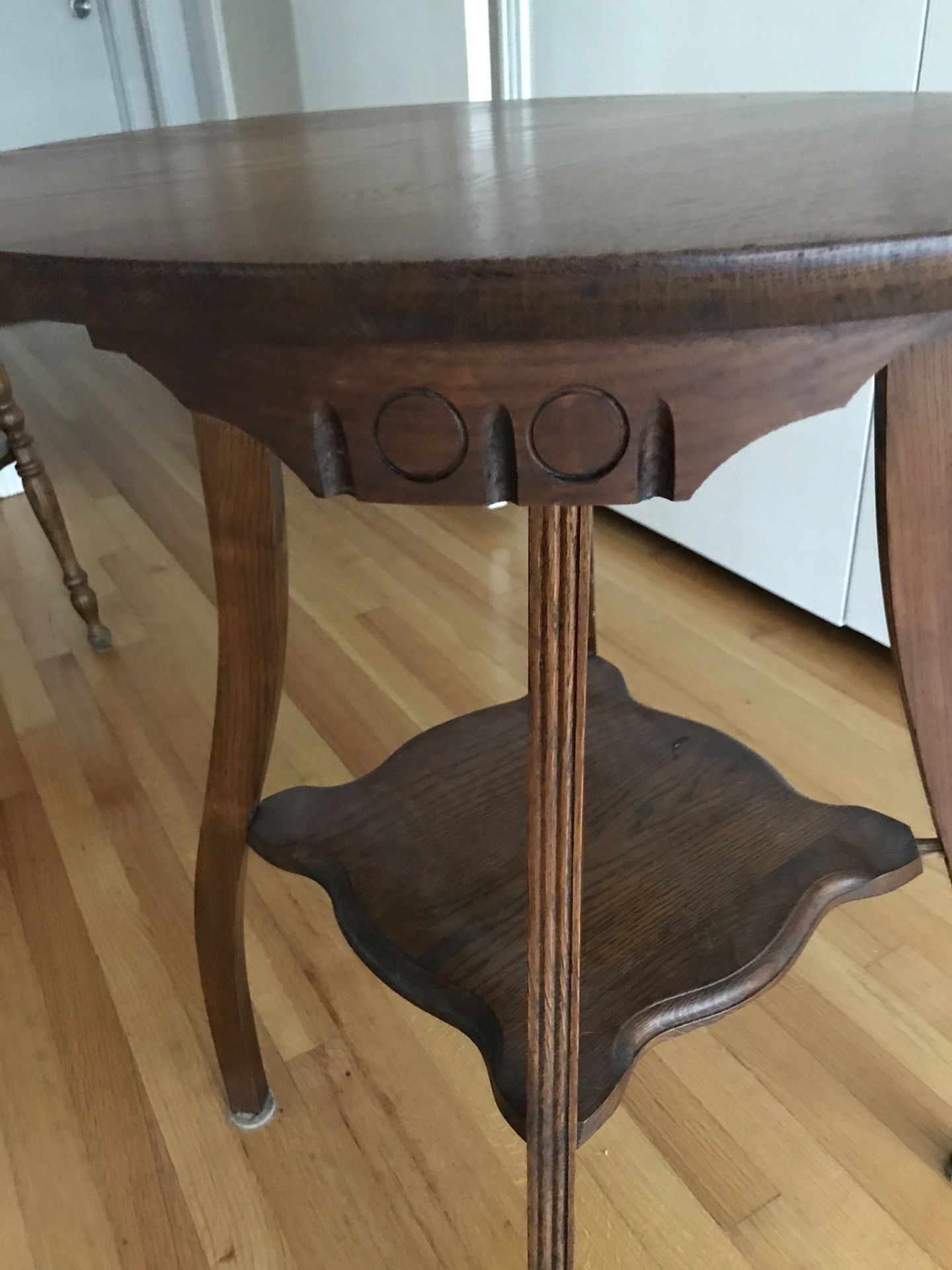 Pair of vintage solid oak side tables