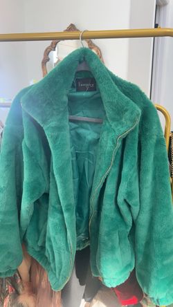 Beautiful Green Faux Fur Jacket 