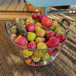 Beautiful Antique Metal Fruit Baskey With Display Fruit 