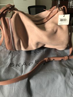 Skagen pink leather & suede purse