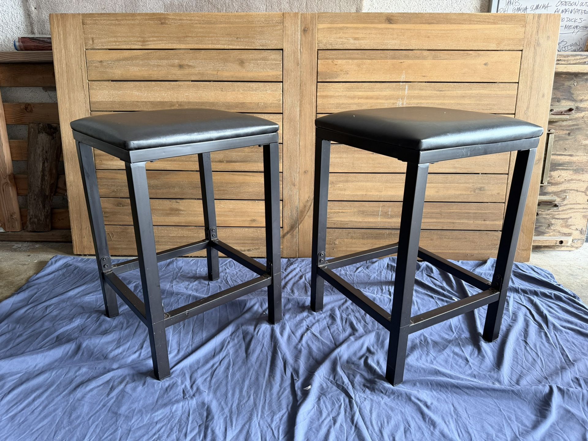 Stools - Short Leather/Metal