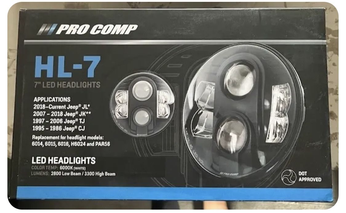 Pro Comp Suspension 76402P LED Headlight HL-7 7inch