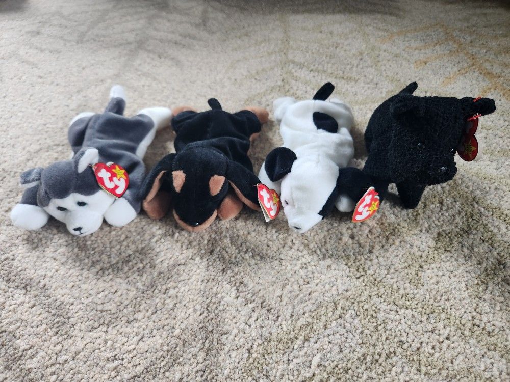 Beanie Babies - Lot of 4 Dogs