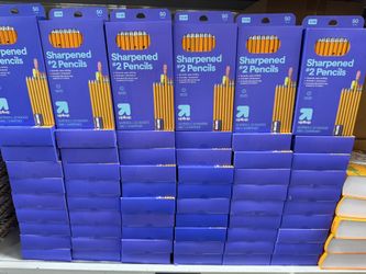 Up&Up Sharpened #2 Pencils 50-Pack + 50 Erasers & 1 Sharpener - New Sealed Class