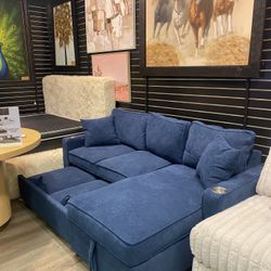Blue Pull Out Sectional Onsale For $550