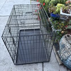 Pet Crate Length 34 1/2.  Width 21 1/2.  Height 24 1/2