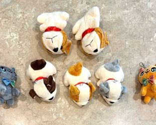 dogs & cats with key chains - 7 stuffed animals-carrying case, vet, pretend play & adoptions, pets