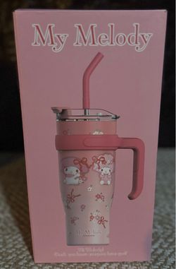 My Melody Tumbler | Cute Pink | 1200 Ml Insulated Stainless Steel | Straw, lid