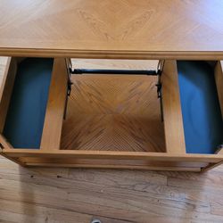 Wooden Coffee Table W/ Storage Compartments 