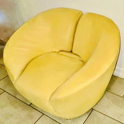  Vintage 1970s Space Age Tub Lounge Chair – Mid-Century Modern Retro – Chrome Feet