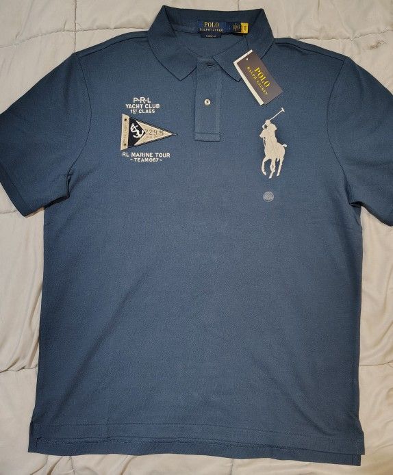 Ralph Lauren Polo Yacht Club Rugby Shirt Size Large Classic Fit NWT