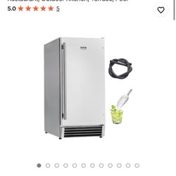 $1020 Retail - NEW 50lb Ice Maker Built-In/Undercounter – Stainless Steel, Reversible Door