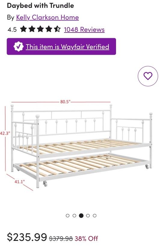 White Daybed with Trundle