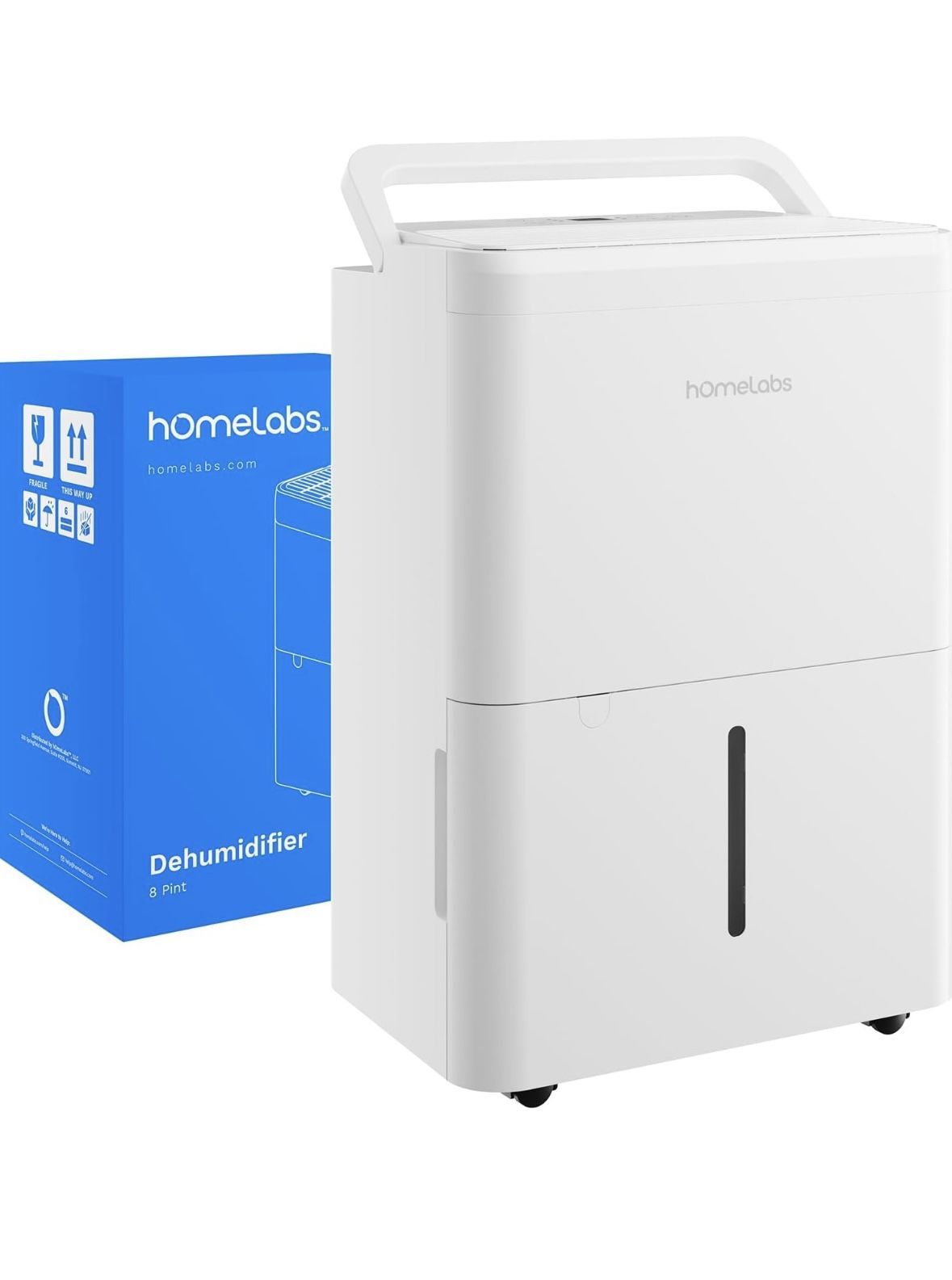 hOmeLabs 1,000 Sq. Ft Portable Dehumidifier - Ideal for Home Bedroom, Bathroom, Office and Small Sized