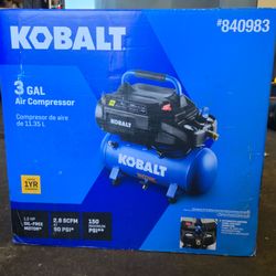 Kobalt 3-Gallon Portable Electric 150 PSI Hot dog Air Compressor #5476