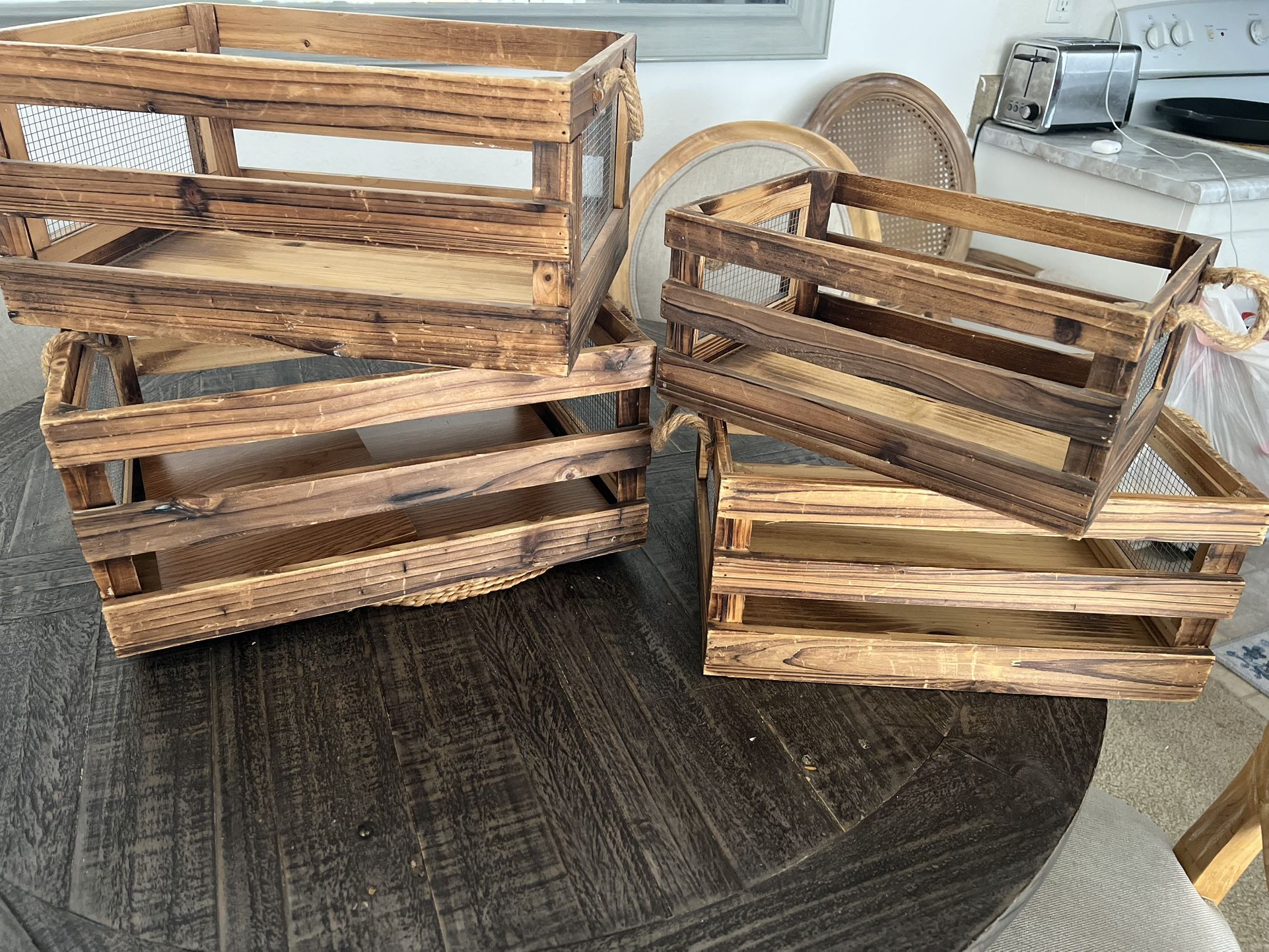 wooden boxes