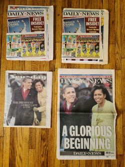 Vintage Barack Obama 2009 Inauguration Newspapers (FOUR NEWSPAPERS)