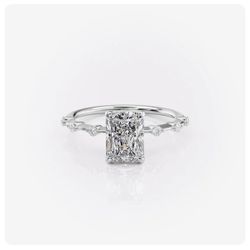 💍 1.13 ct Radiant Lab Diamond Ring – 14k White Gold (Size 6)