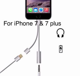 2 in 1 3.5mm Earphone Headphone Jack Adapter Connector Convertor Cable with Charging For iPhone 7 & 7Plus