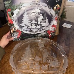 Beautiful Genuine crystal glass Christmas platter