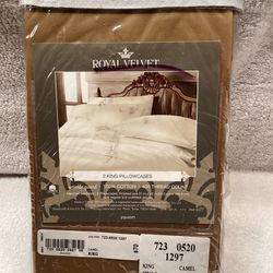Royal Velvet King Pillow Case (2 pack) - Carmel 