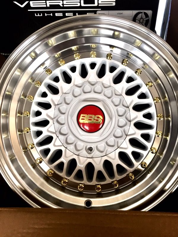 15" Rims and Tires. New White BBS RS Reps. 4x100/4x114.3