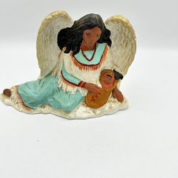 ceramic Guardian Indian Angel 8 1/2” X 5 1/2”