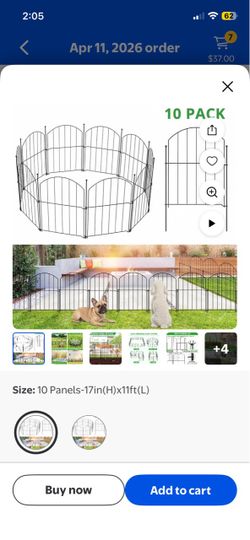Brand new, sealed in box, Garden Fence 10 pack ,17in (H) x 11ft (L) Metal Fence,Rustproof Decorative Fence,Animal Wire Fence,Wrought Iron Fence, Picke