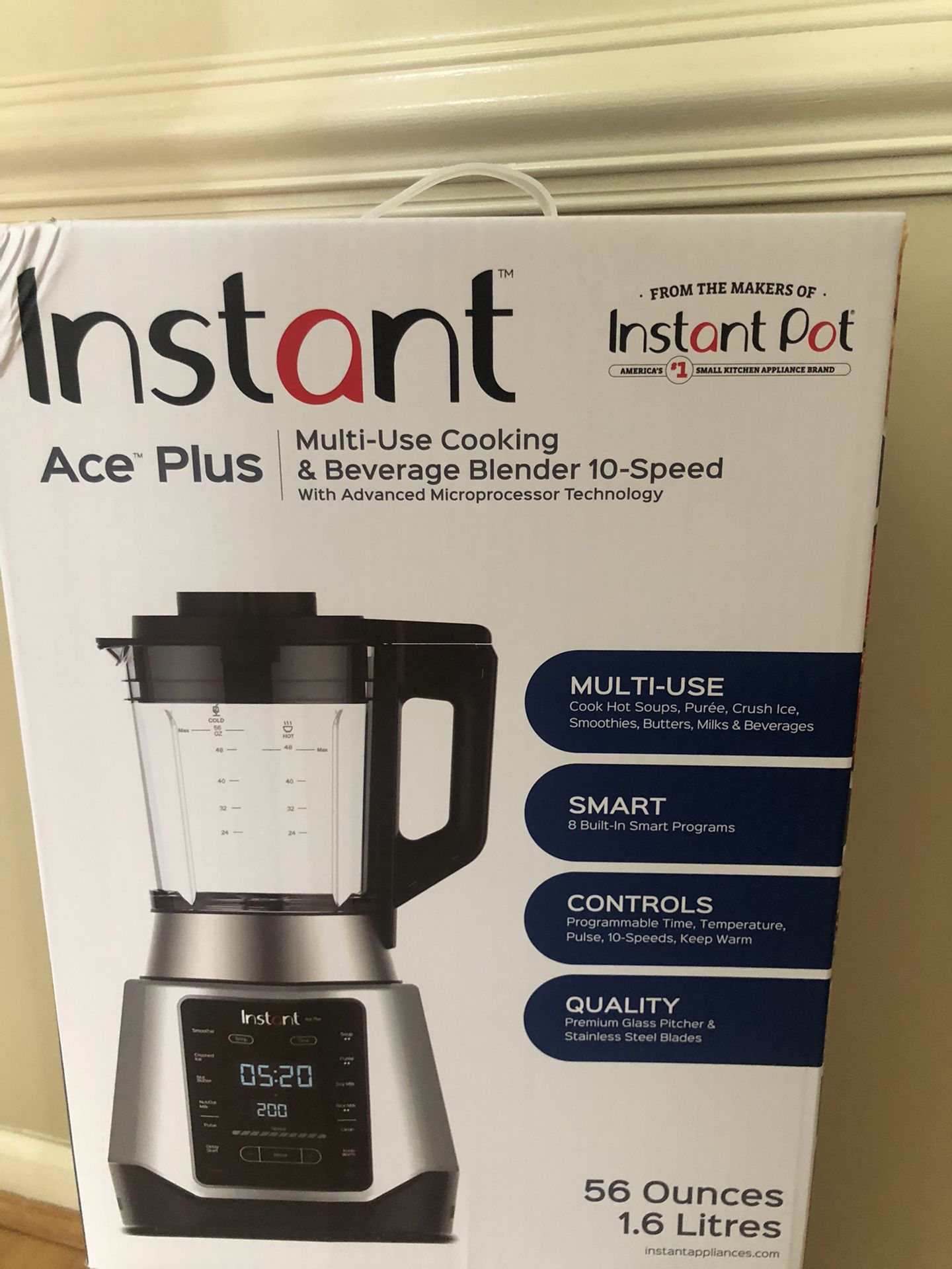 NEW IN BOX instant Pot Ace Plus 10-in-1 Smoothie and Soup Blender, 10 One Touch Programs  Retails $149 on Amazon  Selling for $100