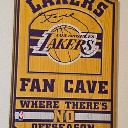 Kobe Bryant Autographed Signed Lakers Wooden Sign No COA
