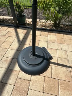 Pair of Black, Concrete weighted base, black Umbrella Stands. Commercial Quality.