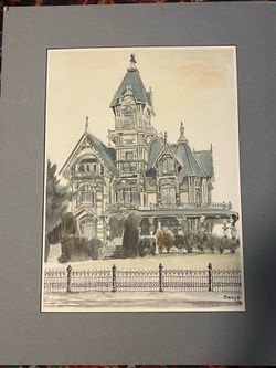 Watercolor painting of The Carson Mansion