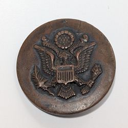 WWI U.S. Cavalry Brass Bridle Rosette – Great Seal E Pluribus Unum Army Eagle