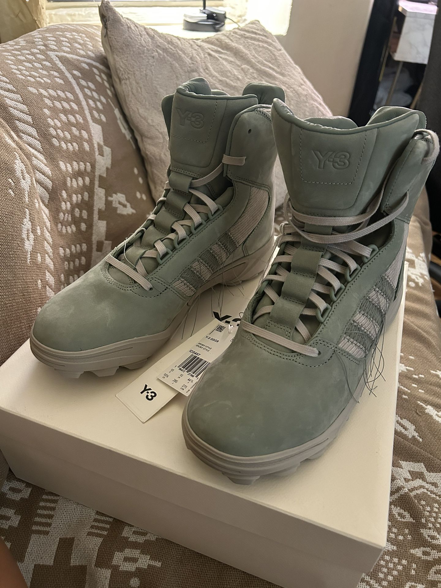 Adidas Y-3 GSG9 Sashiko Silver Green Size 10.5