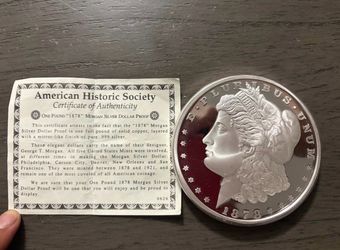 1878 Morgan Dollar Proof Collectible Coin