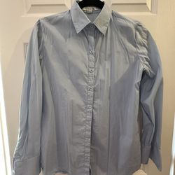 Women’s Blue Dress Shirt Button Up Size S