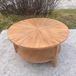 Light Brown Round Coffee Table