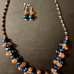 Beaded Necklace And Earrings 