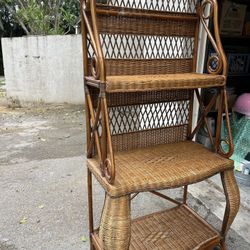 Rattan Bakers Rack Shelf 