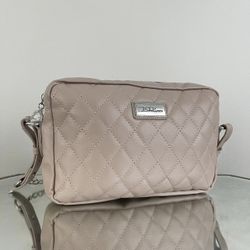 BELLA RUSSO Blush Pink Faux Leather Quilted Crossbody Bag Purse NEW