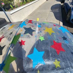 Kids Clear Bubble Umbrella with Colorful Stars