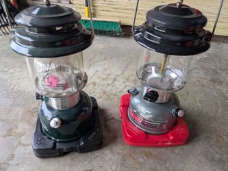 Coleman duel fuel lanterns (2) with case