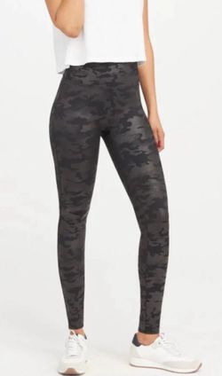 NWOT SPANX Faux Leather High Rise Camo Leggings- Size Large