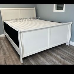 Full White Bed W Ortho Mattress 