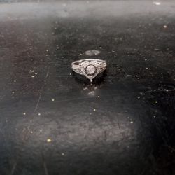 1/4ct Diamond Silver Heart Ring 