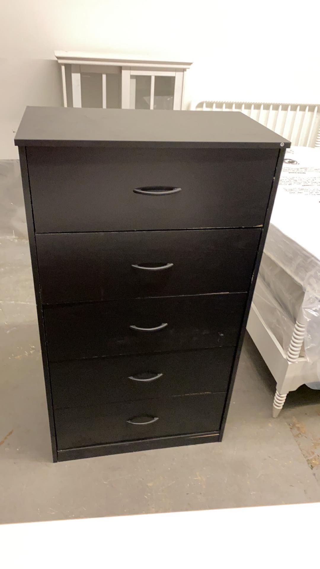 Scratch and Dent Black 5 Drawer Dresser Chest, Retails $129 Our Price $89 TM* AS-IS June Sale!🧔🏻