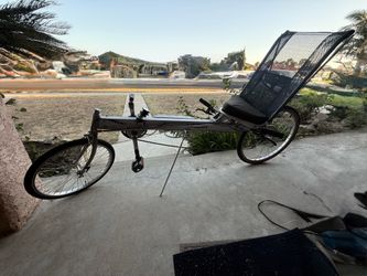 Linear, recumbent bicycle, long wheelbase aluminum