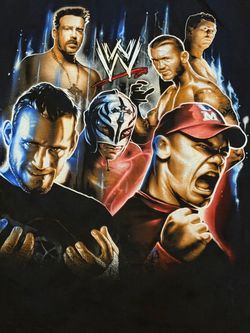 WWE 2012 Kids Wrestling Shirt XL CM Punk Rey Mysterio John Cena Randy Orton & Christian
