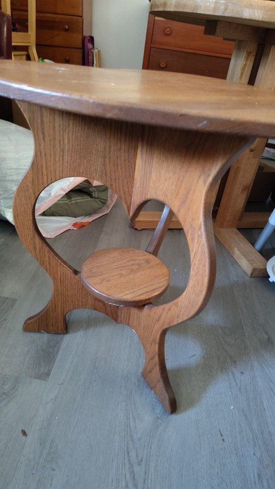 Heart Shaped Side Table With Shelf Underneath