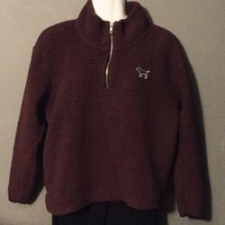 VS Burgundy fleece  Half Zip -size Small